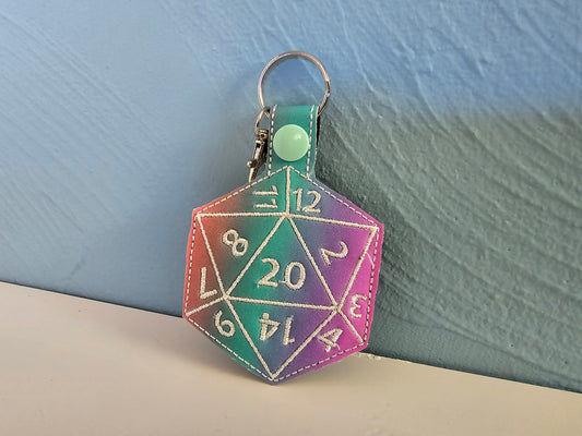 Cotton Candy D20 Keychain